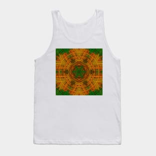 Weave Mandala Yellow Orange and Green Tank Top